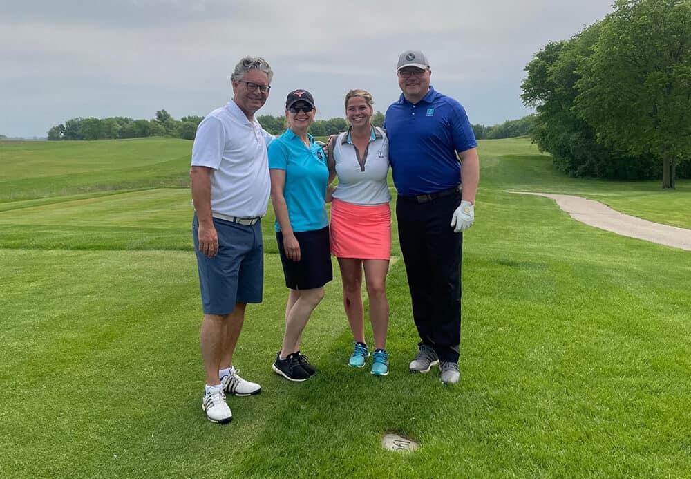 Attorneys Steve Caya, Kayla Hiller, Maddie McCue, and Mike Hahn participated in the “Scramble for Youth” Golf Outing Benefiting Boys & Girls Club of Janesville Today @ Glen Erin Golf Club in Janesville