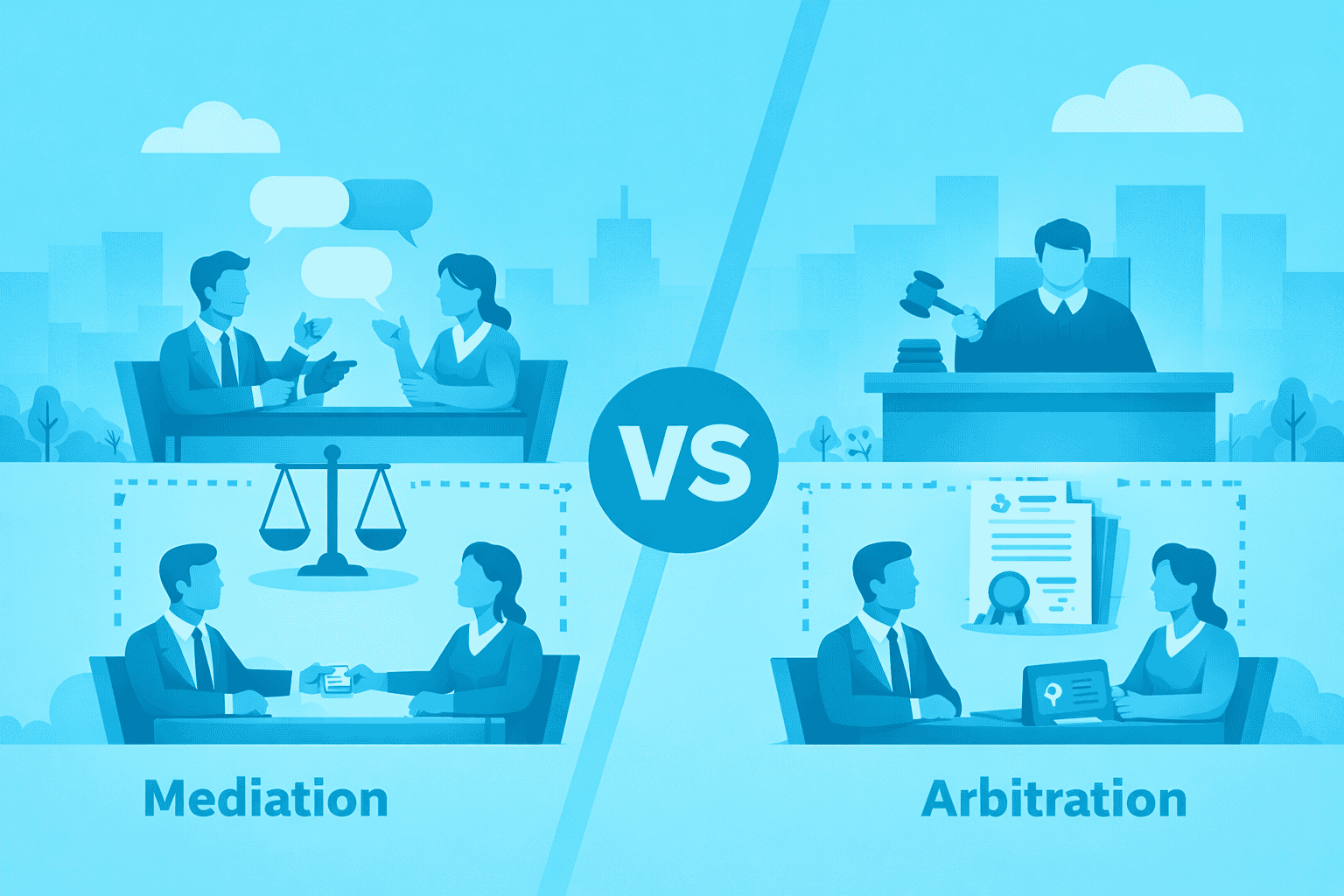 Featured image for “Mediation vs. Arbitration: What’s the Difference and Which Is Right for You?”